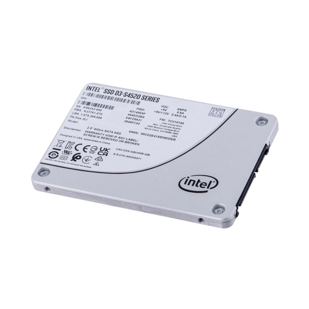 Intel D3-S4520 240GB Solid State Drive Internal SATA 6Gb/s