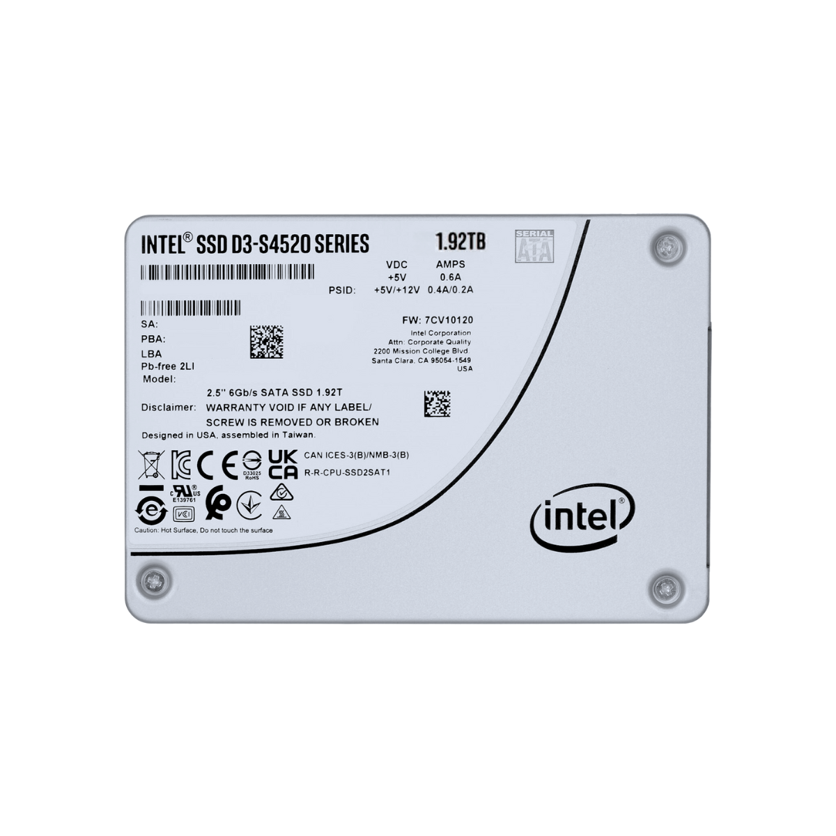 Intel Solid State Drive Internal SATA 6Gb/s 3D D3
