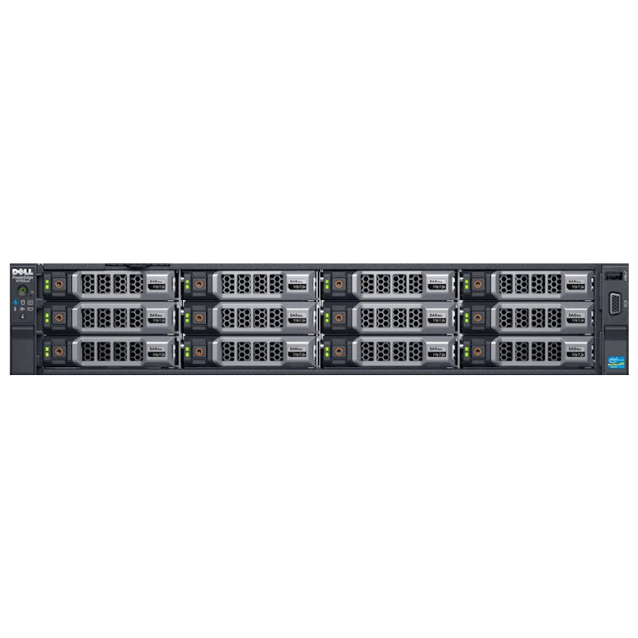 Dell PowerEdge R730XD 12-bay Server  2x E5-2660 V3 =20 Cores H730 256GB RAM 12x trays