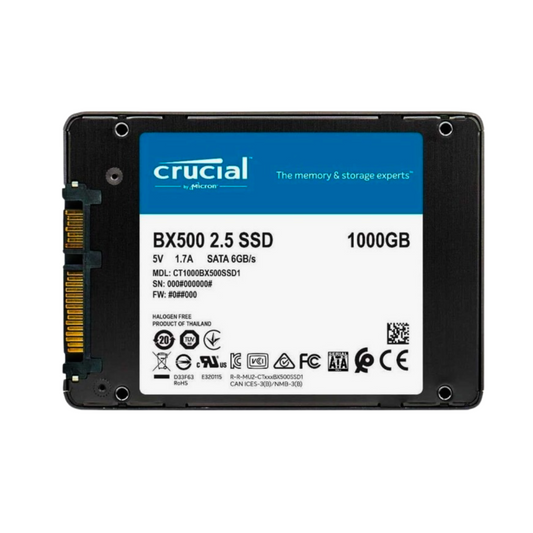 Crucial BX500 1TB Solid State Drive 2.5" Internal SATA (SATA/600) 540 MB/s CT1000BX500SSD1