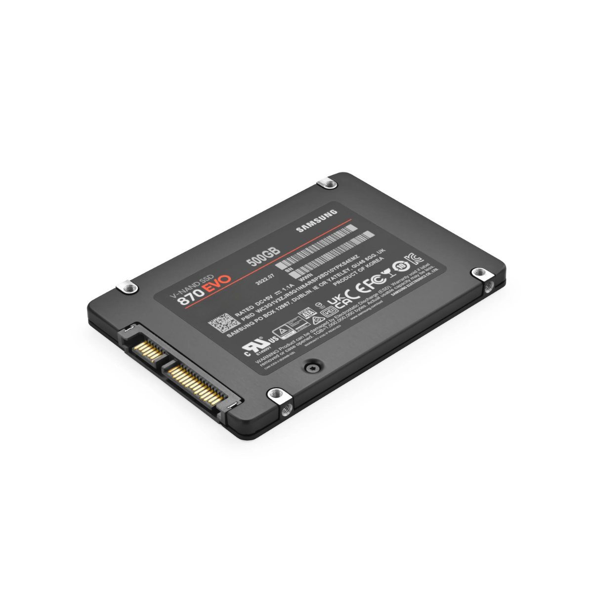 Samsung 870 EVO 500GB Solid State Drive Internal SATA 6Gb/s MZ-77E500E